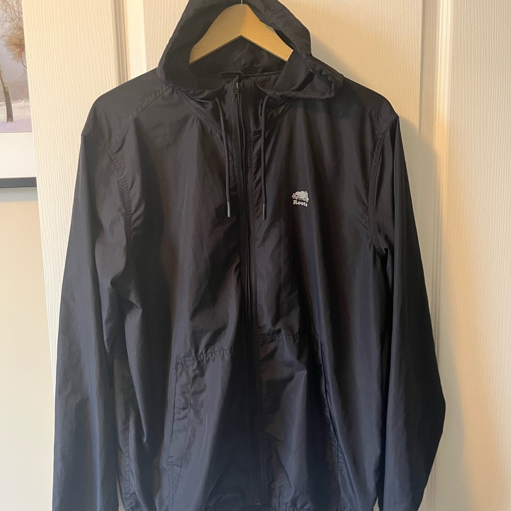 Roots Black Windbreaker Jacket